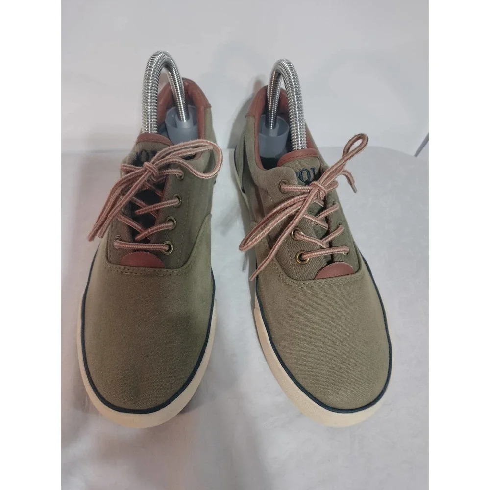 Polo Ralph Lauren Blue Label olive green vintage  sneakers kids 5.5 woman 7